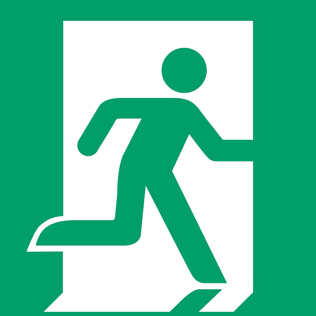 Tarifold evacuatiebord uit PP, nooduitgang rechts, ft 20 x 20 cm
