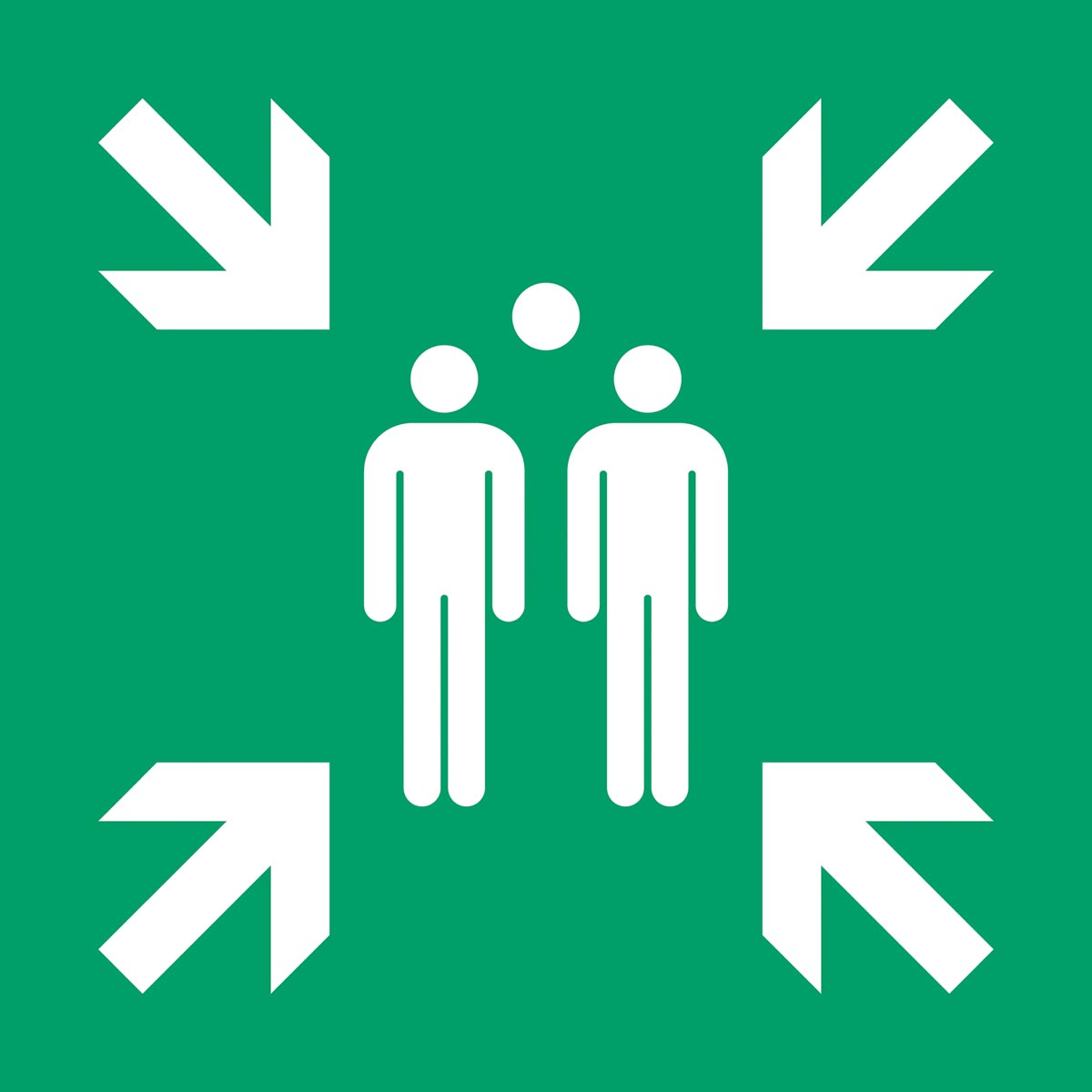 Tarifold evacuatiebord uit PP, verzamelpunt na evacuatie, ft 20 x 20 cm