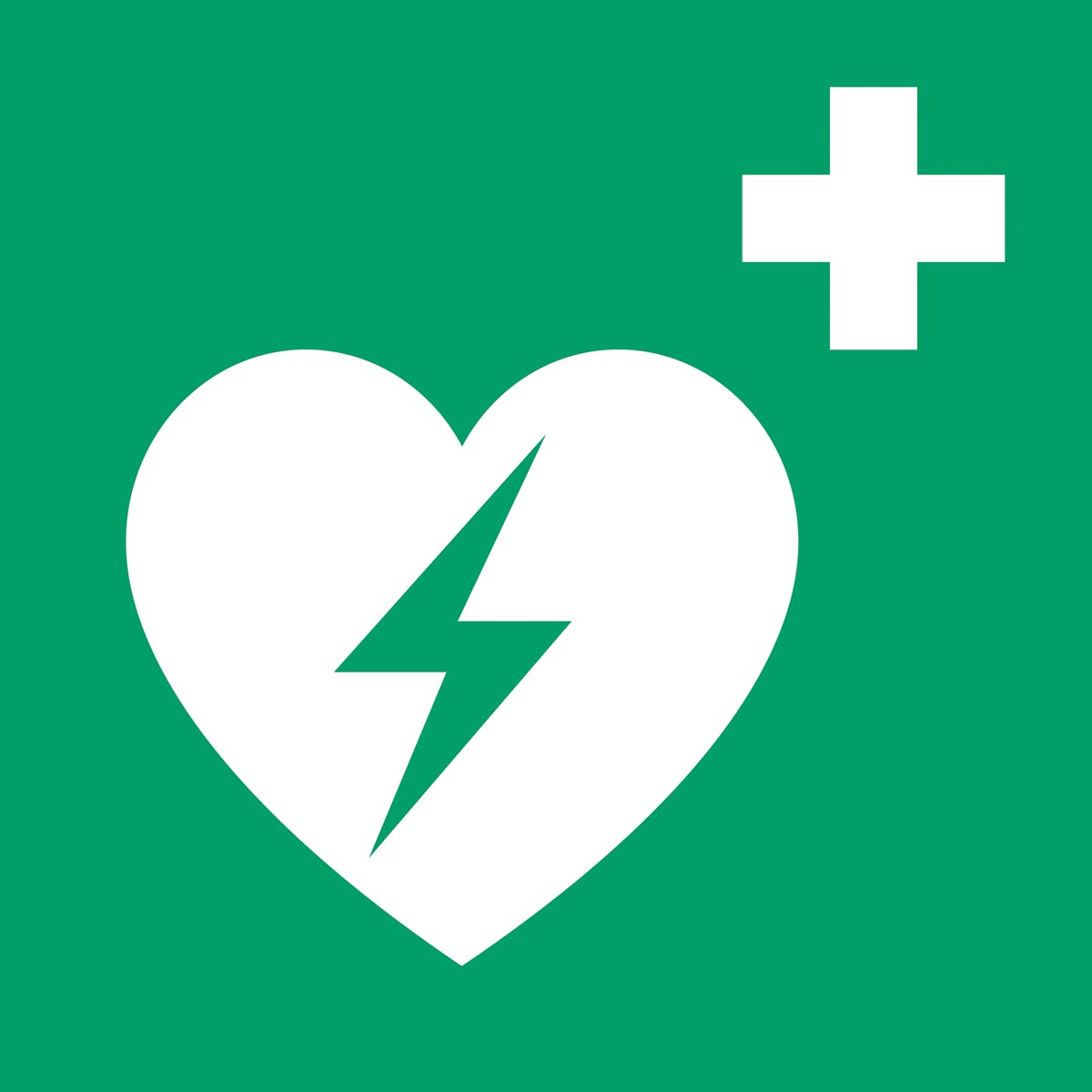 Tarifold evacuatiebord uit PP, AED geautomatiseerde externe defibrillator , ft 20 x 20 cm