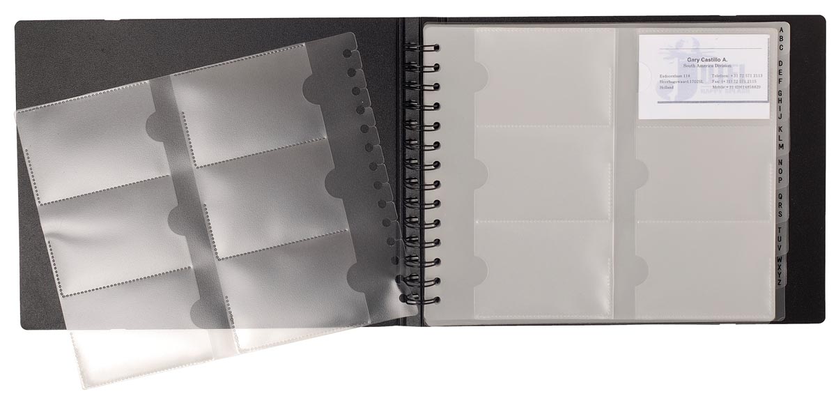 Exacompta Visitekaartenmap Exactive, Ft 20 x 25 cm, voor 240 kaarten, zwart afbeelding