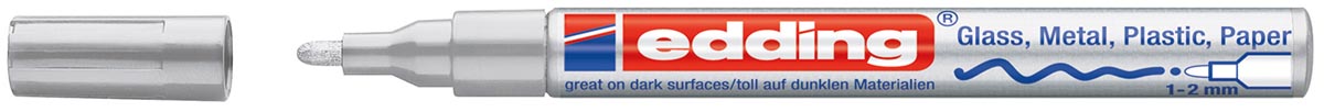 Edding glanslakmarker e-751 CR zilver afbeelding
