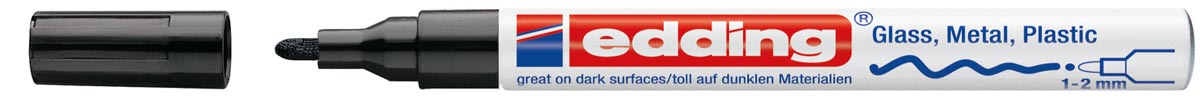 Edding glanslakmarker e-751 CR zwart afbeelding