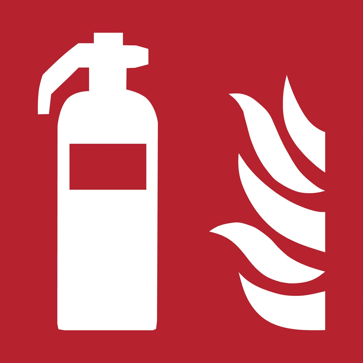 Tarifold brandveiligheidsbord uit PP, brandblusser, ft 20 x 20 cm