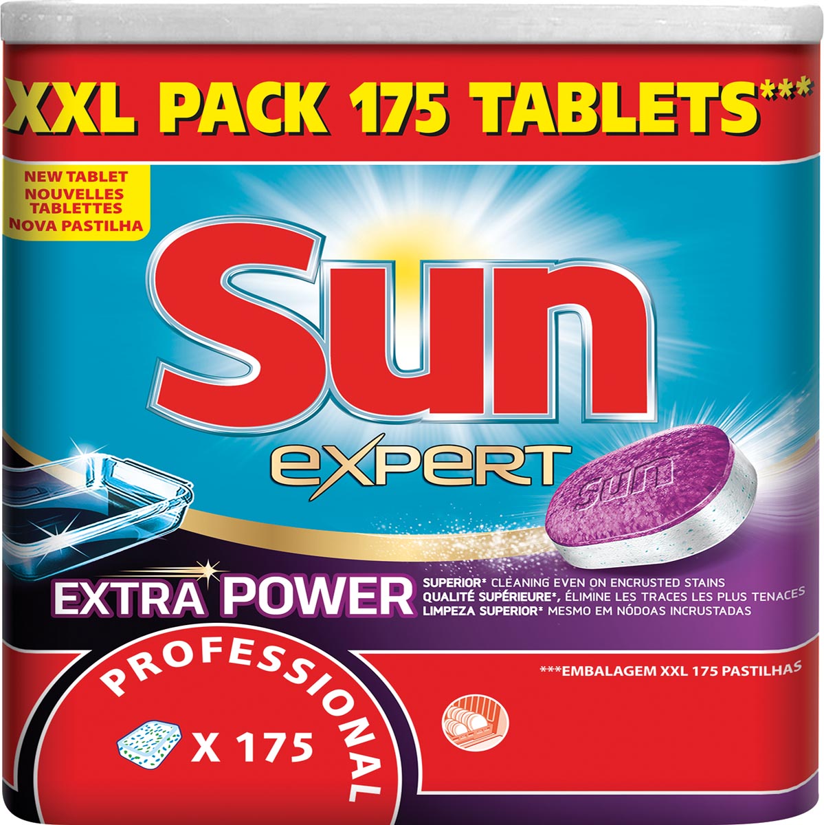 Sun vaatwastabletten All In 1 Extra Power, pak van 175 stuks