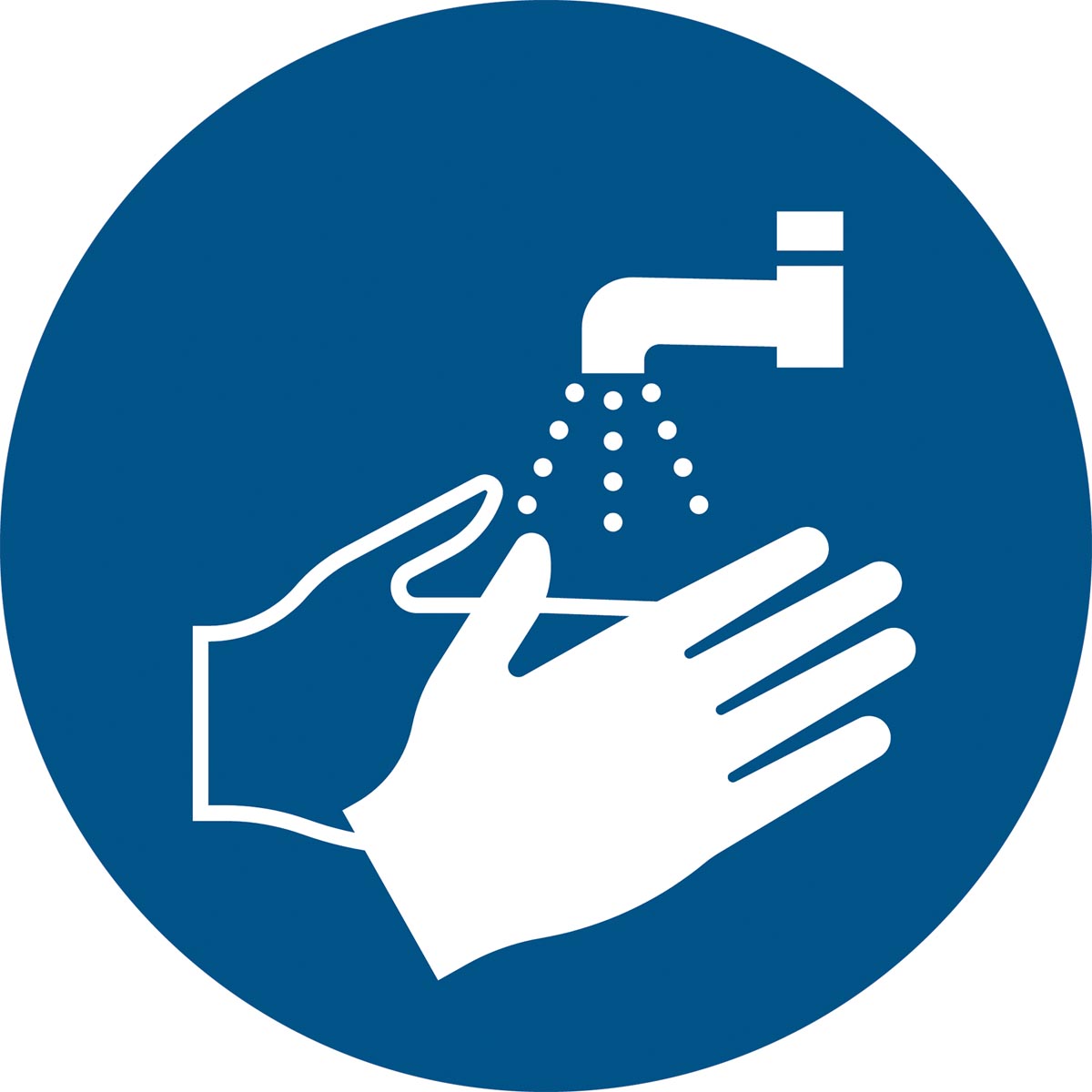 Tarifold gebodsbord uit PP, handen wassen verplicht, diameter 20 cm