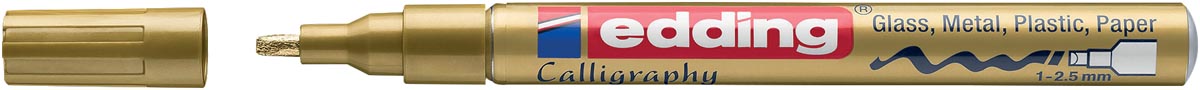 Edding Glanslakmarker Kalligrafie 753, doos van 10 stuks, goud