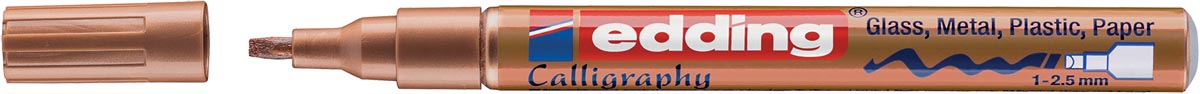 Edding Glanslakmarker Kalligrafie 753, doos van 10 stuks, koper