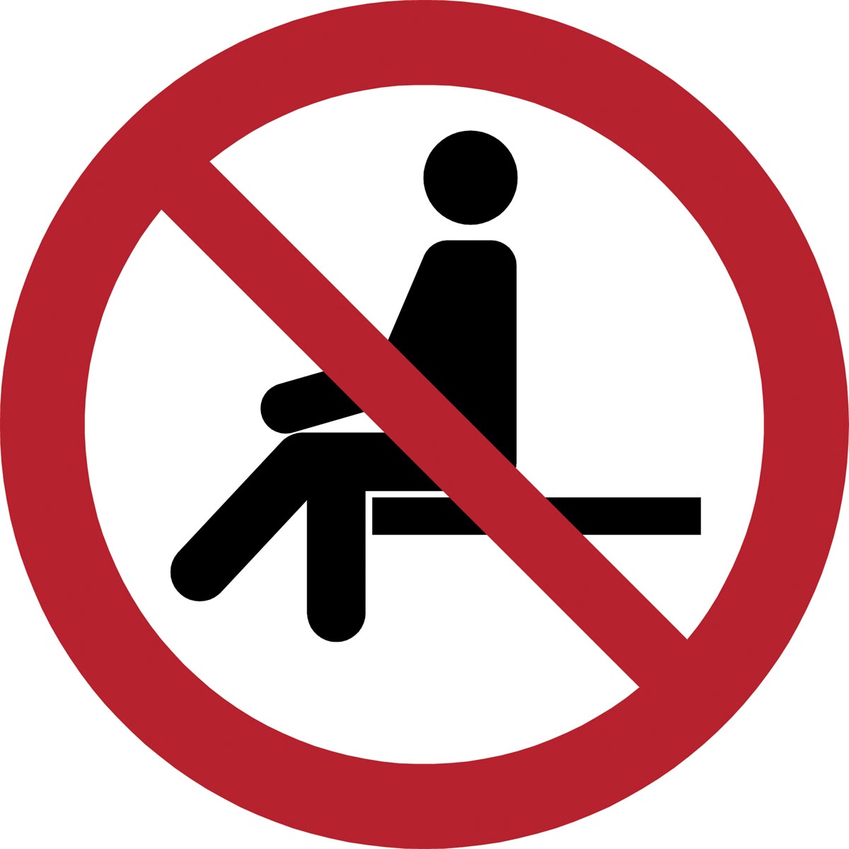 Tarifold verbodsbord uit PP, verboden plaats te nemen, diameter 20 cm