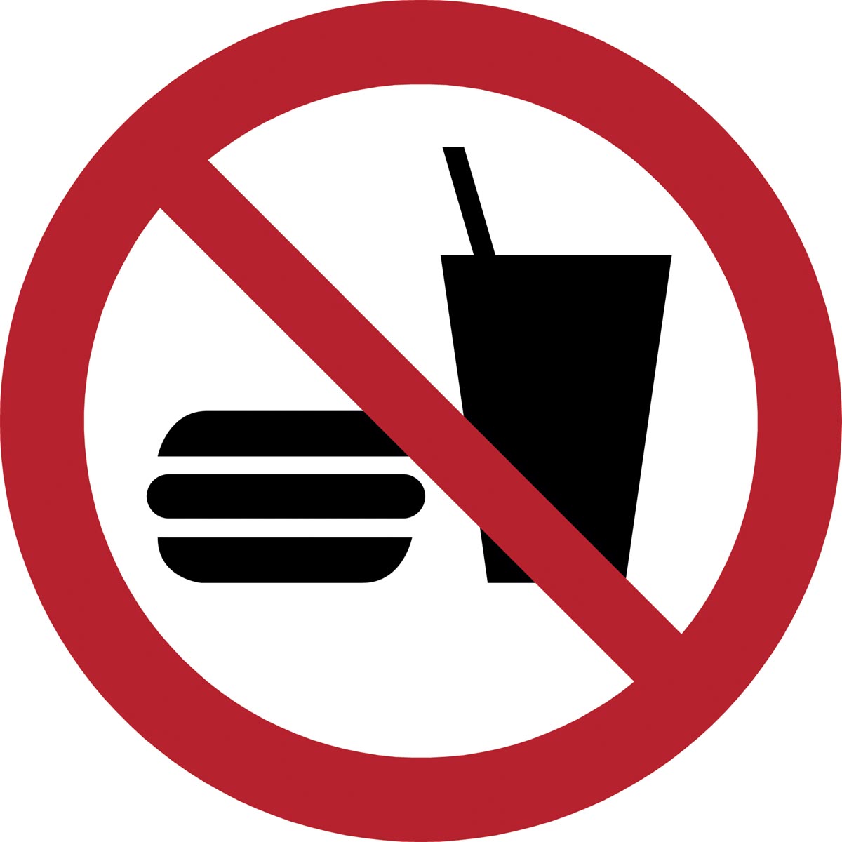 Tarifold verbodsbord uit PP, eten en drinken niet toegestaan, diameter 20 cm