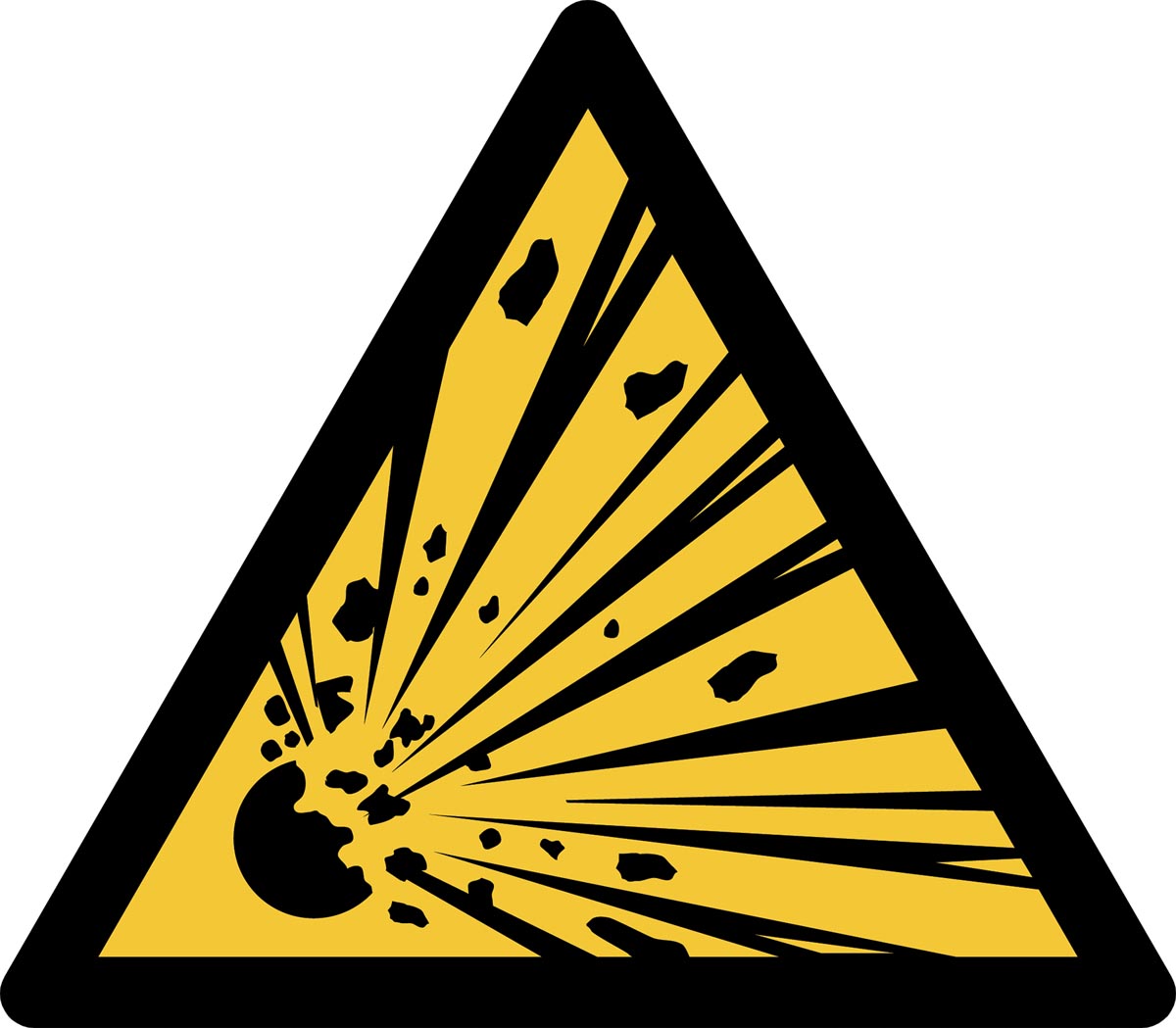 Tarifold waarschuwingsbord uit PP, explosiegevaar, ft 20 x 17,6 cm