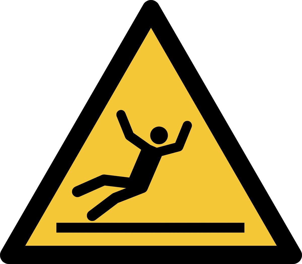 Tarifold waarschuwingsbord uit PP, gevaar voor glad oppervlak, ft 20 x 17,6 cm