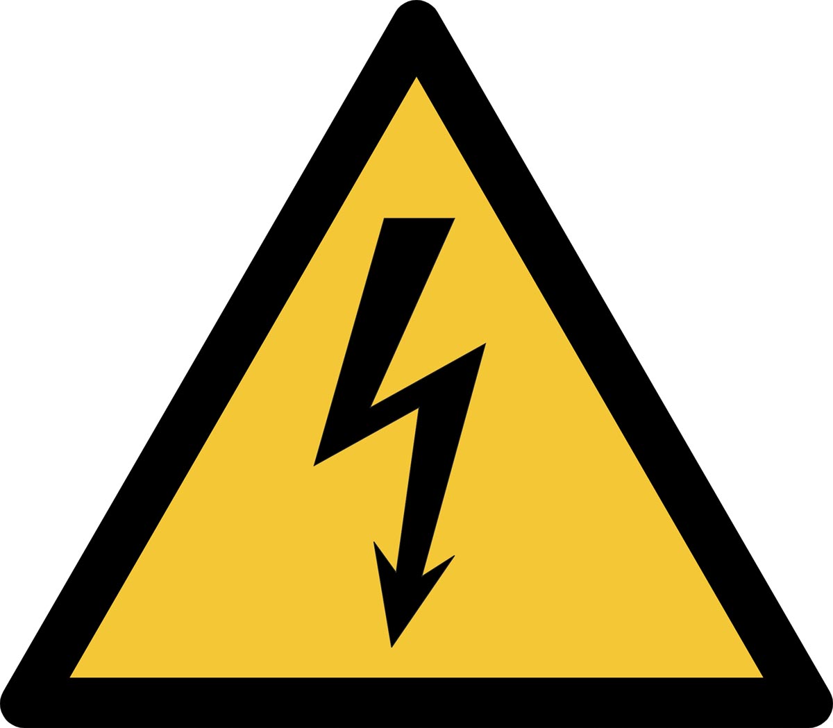 Tarifold waarschuwingsbord uit PP, gevaarlijke elektrische spanning, ft 20 x 17,6 cm