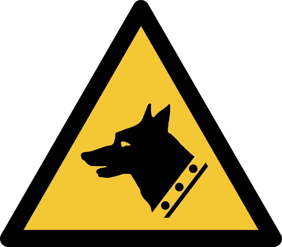 Tarifold waarschuwingsbord uit PP, waakhond, ft 20 x 17,6 cm