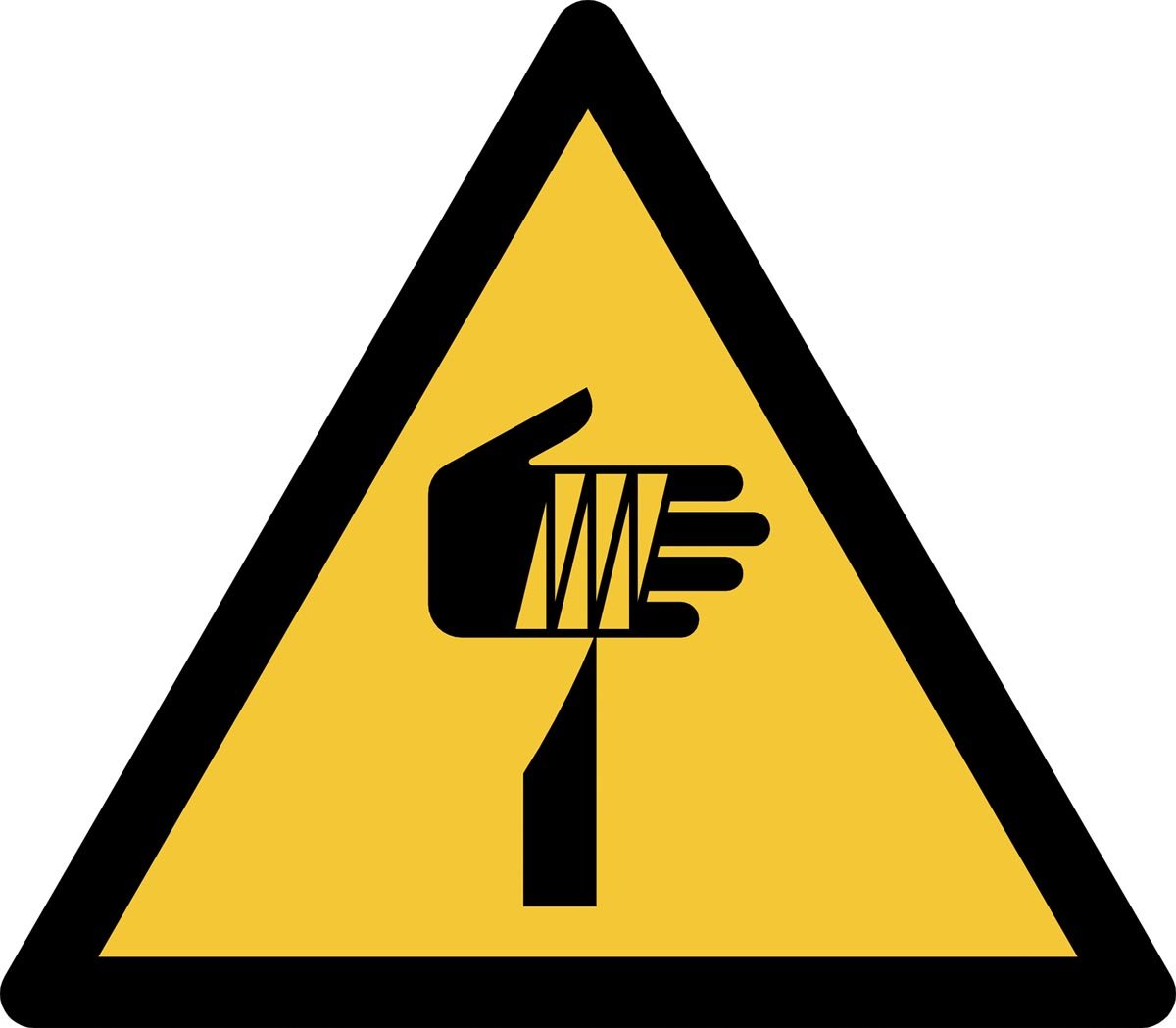 Tarifold waarschuwingsbord uit PP, gevaar voor scherpe elementen, ft 20 x 17,6 cm