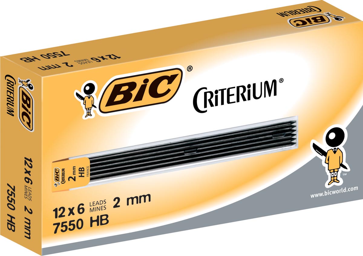 Bic criterium potloodstiften, 2 mm, HB, etui van 6 stuks afbeelding