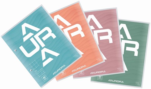 Aurora cursusblok, ft 16,5 x 21 cm, 75 vel, 2-gaatsperforatie, geruit 10 mm