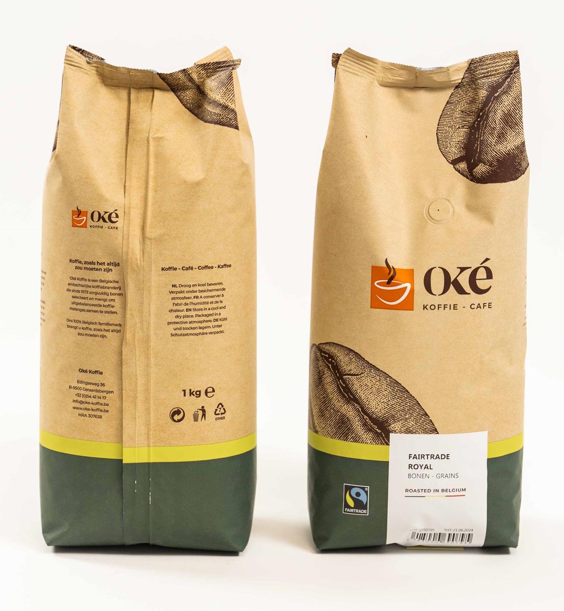 Oké koffiebonen, zak van 1 kg, Fairtrade Royal afbeelding