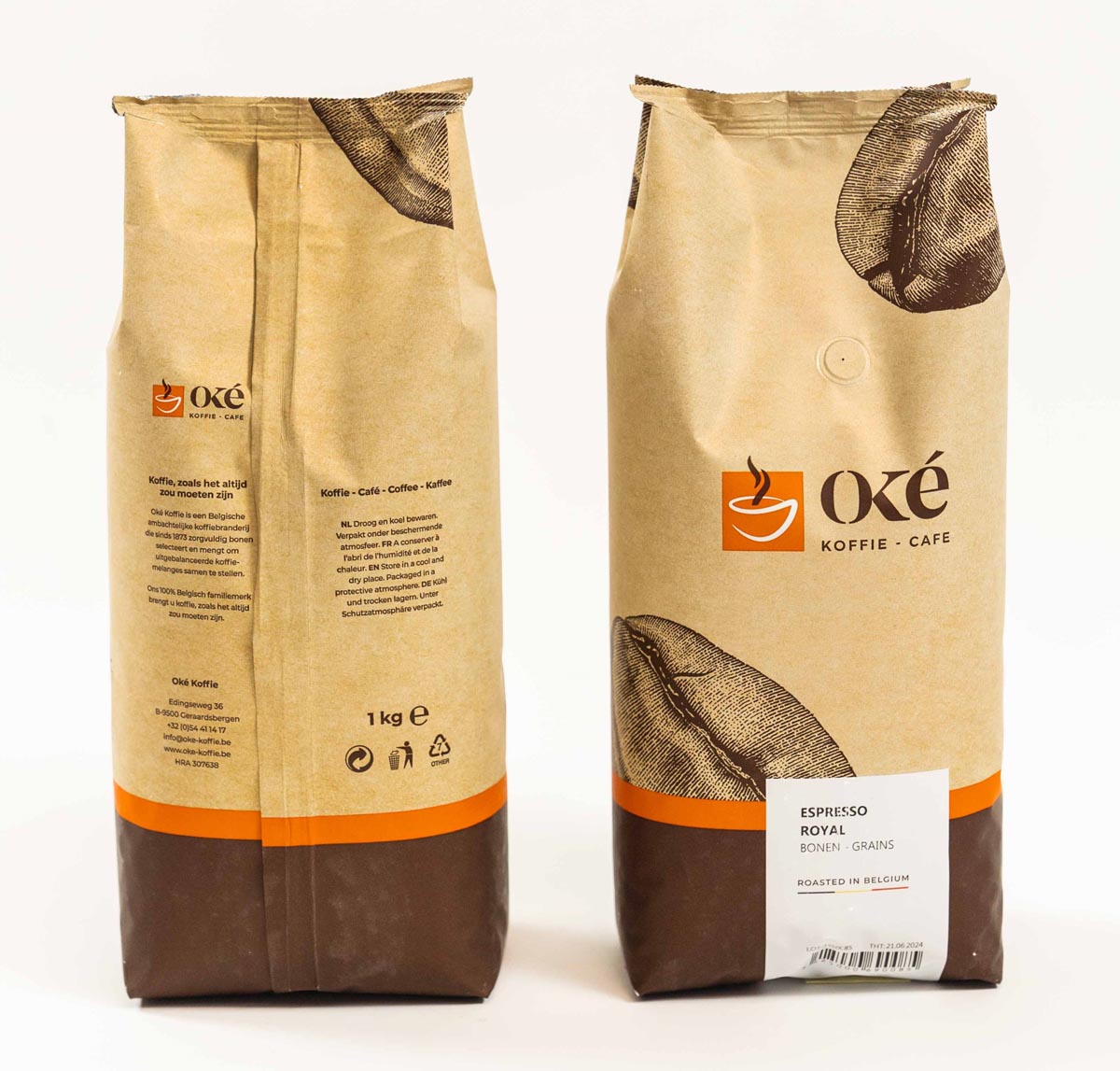OKE Koffie Oké koffiebonen zak van 1 kg Espresso Royal