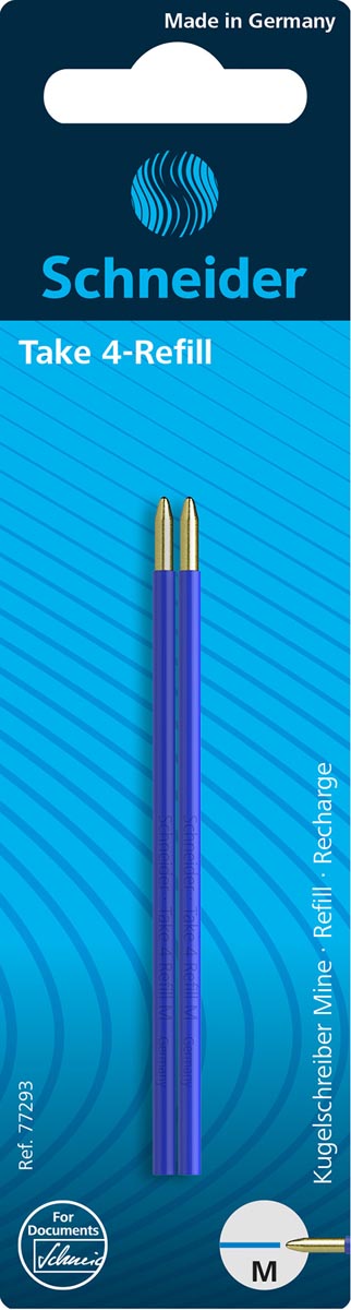 Schneider balpenvulling Take 4, blauw, etui van 2 stuks afbeelding