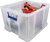 Bankers Box opbergdoos 48 liter, transparant met blauwe handvaten, per stuk verpakt in karton-2