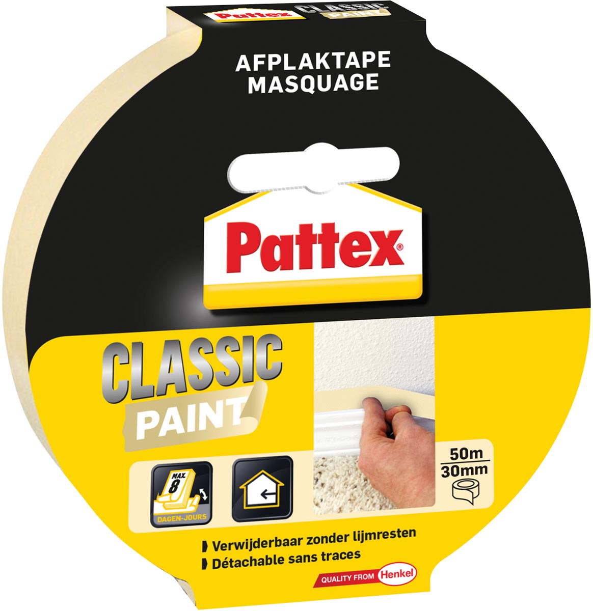 Pattex classic afplaktape, lengte 50 m, breedte 30 mm