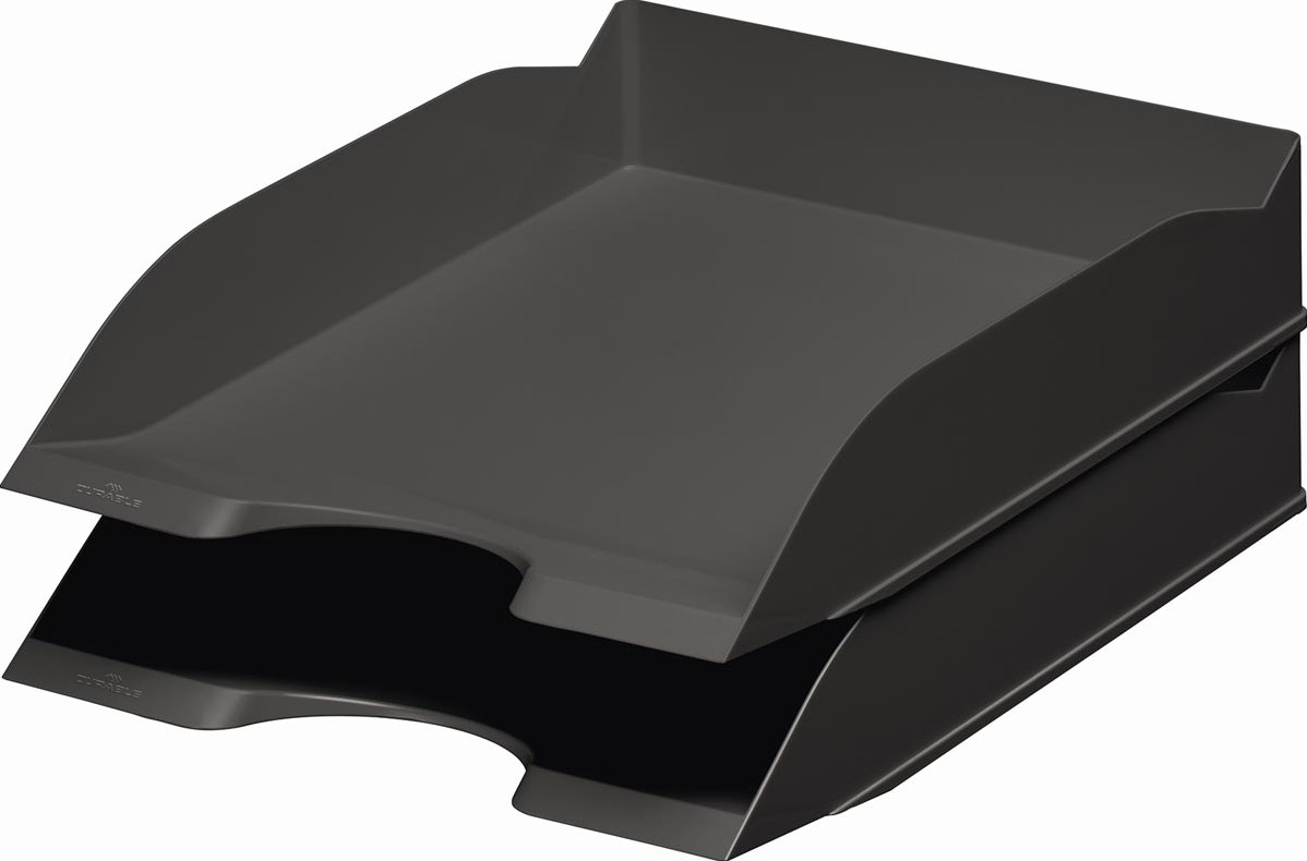 Lot De 6 Corbeilles à Courrier A4 Noir - Certifié Blue Angel - Plastique Recyclé