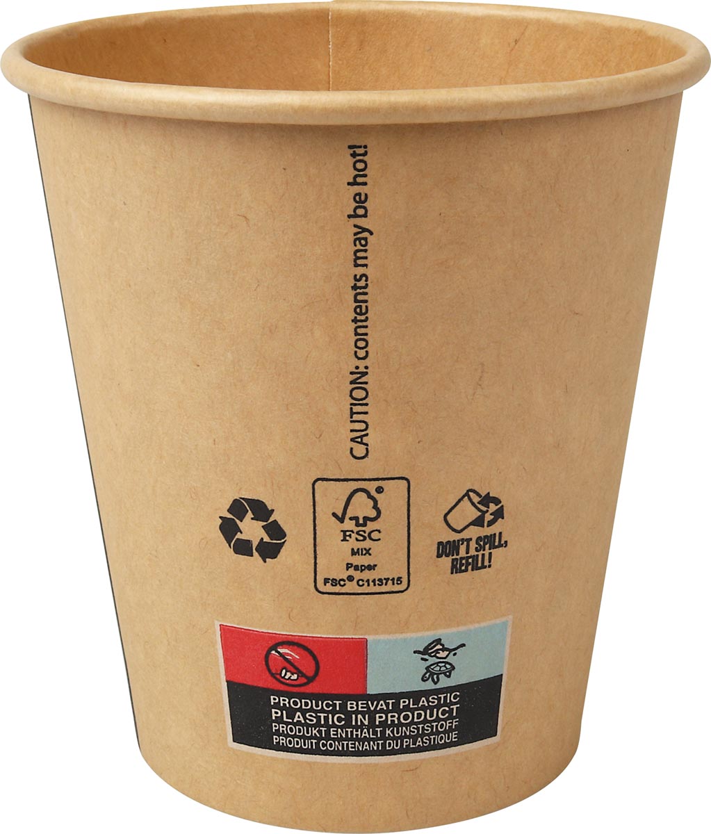 Beker uit karton (altijd koffie), 250 ml, diameter 90 mm, pak van 50 stuks afbeelding