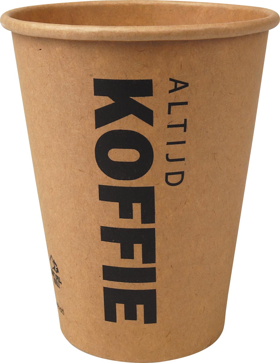 Beker uit karton (altijd koffie), 300 ml, diameter 90 mm, pak van 50 stuks afbeelding