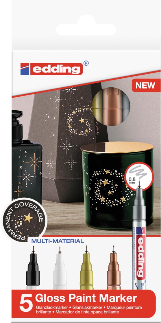 Edding lakmarker 780/5, metallic kleuren basis