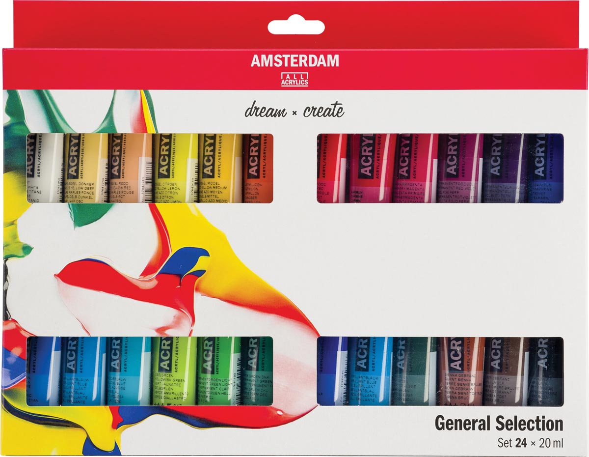 Amsterdam acrylverf tube van 20 ml, etui van 24 stuks