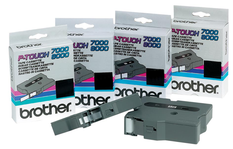 Brother TX tape voor P-Touch 12 mm, zwart op wit