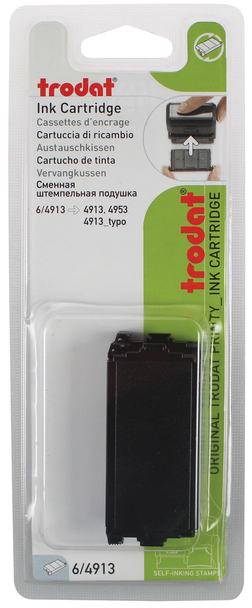Trodat vervangkussen zwart, voor stempel 4913, blister met 2 stuks afbeelding