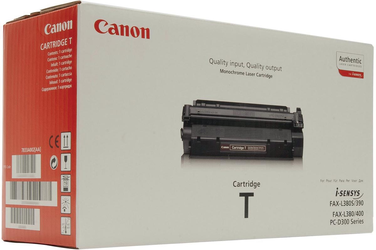 Canon toner T, 3.500 pagina&apos;s, OEM 7833A002, zwart afbeelding