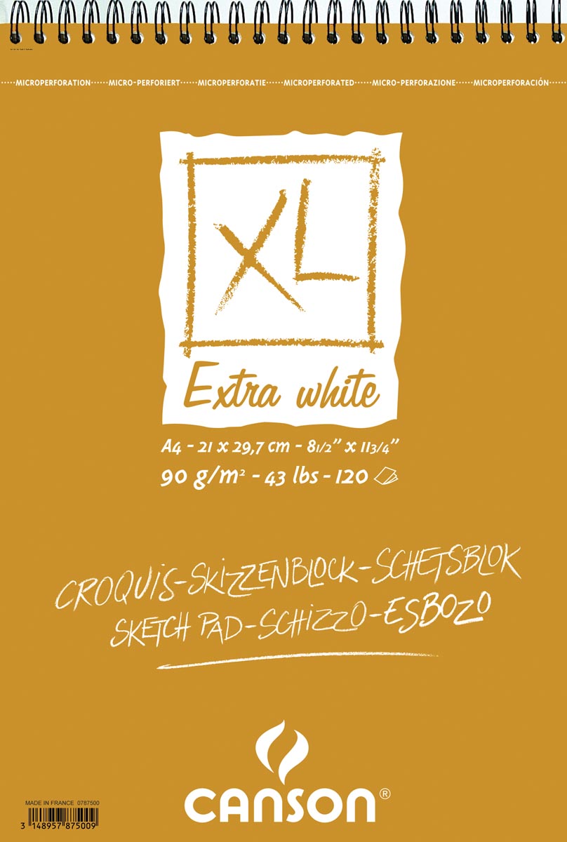 Canson schetsblok XL Extra White ft 21 x 29,7 cm (A4)