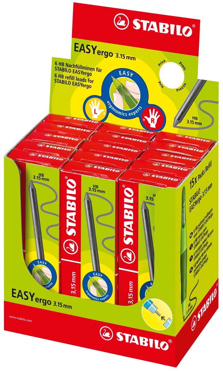STABILO EASYergo potloodstift, 3,15 mm, HB, doosje van 6 stuks afbeelding