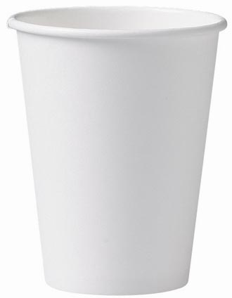 Beker uit karton, 250 ml, diameter 90 mm, wit, doos van 1000 stuks afbeelding