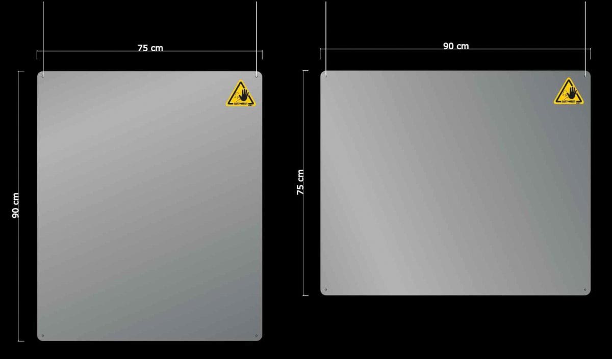 Jalema afscheidingsscherm, transparant, hangend, ft 90 x 75 cm