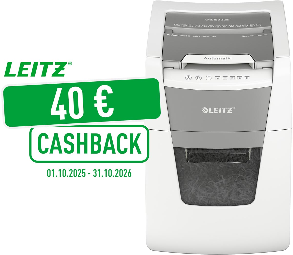 Leitz IQ Autofeed small office 100 papiervernietiger P4