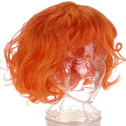 Oranje pruik, bob-line gegolfd