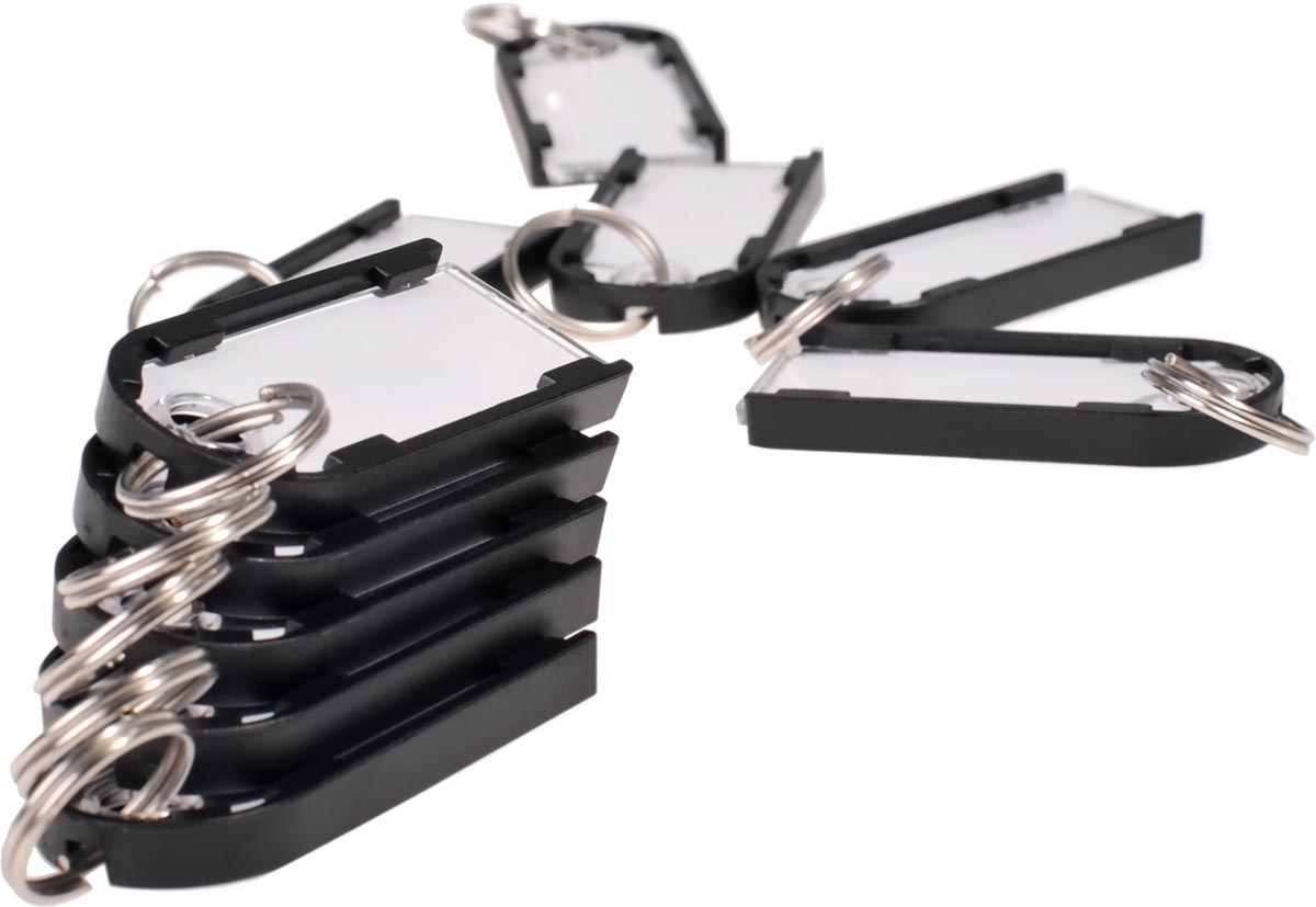 Pavo Magnettag sleutelhanger, pak van 10 stuks, zwart
