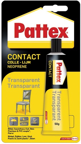Pattex contactlijm Transparant, tube van 50 g, op blister