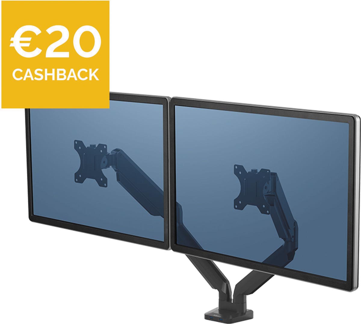 Fellowes Platinum Series Monitorarm dubbel horizontaal Fellowes Platinum Series Monitorarm dubbel horizontaal