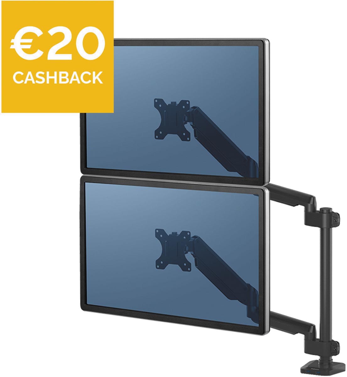 Fellowes Platinum Series Monitorarm Dubbel verticaal Fellowes Platinum Series Monitorarm Dubbel verticaal