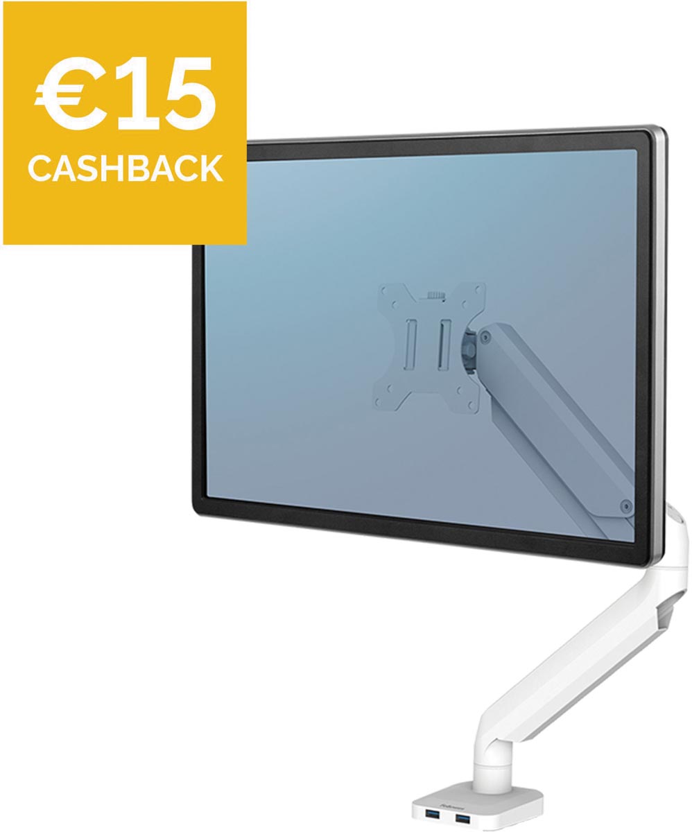Fellowes Platinum Series monitorarm enkel, wit Fellowes Platinum Series monitorarm enkel, wit