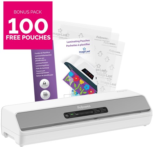 Fellowes lamineermachine Amaris voor ft A3 + Bonus Pack van 100 lamineerhoezen (A4, 80 micron)