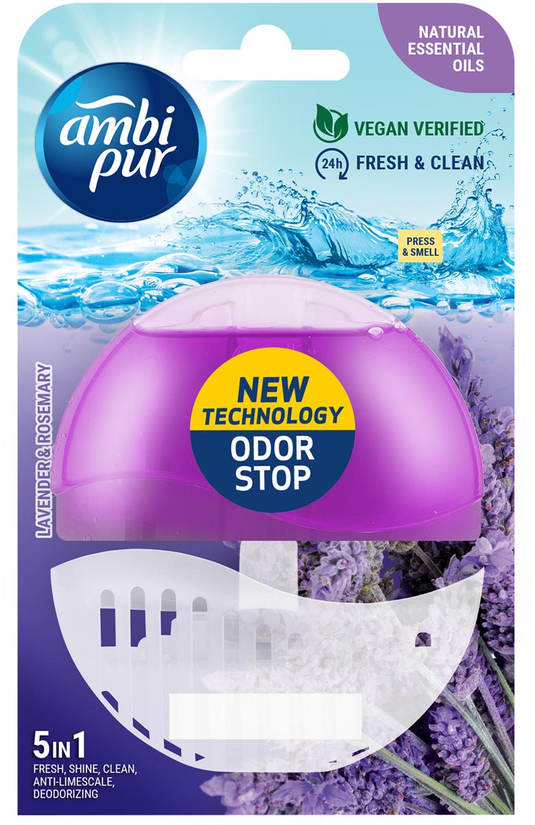Ambi Pur toiletblokje 5 in 1, lavendel en rozemarijn