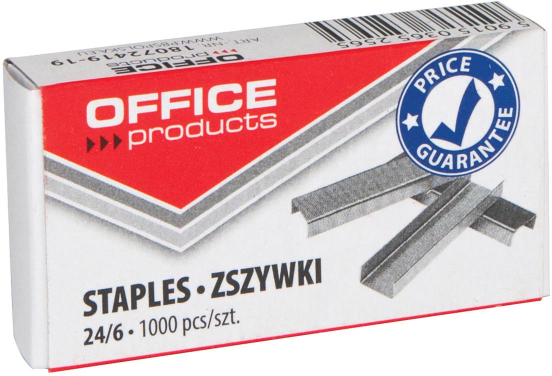 Office Products nietjes 24/6, doos van 1000 stuks