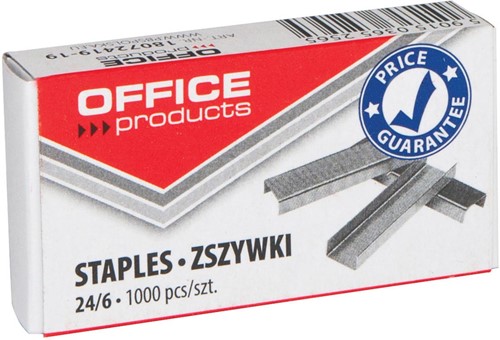 OFFICE products nietjes 24/6,  doos van 1000 stuks