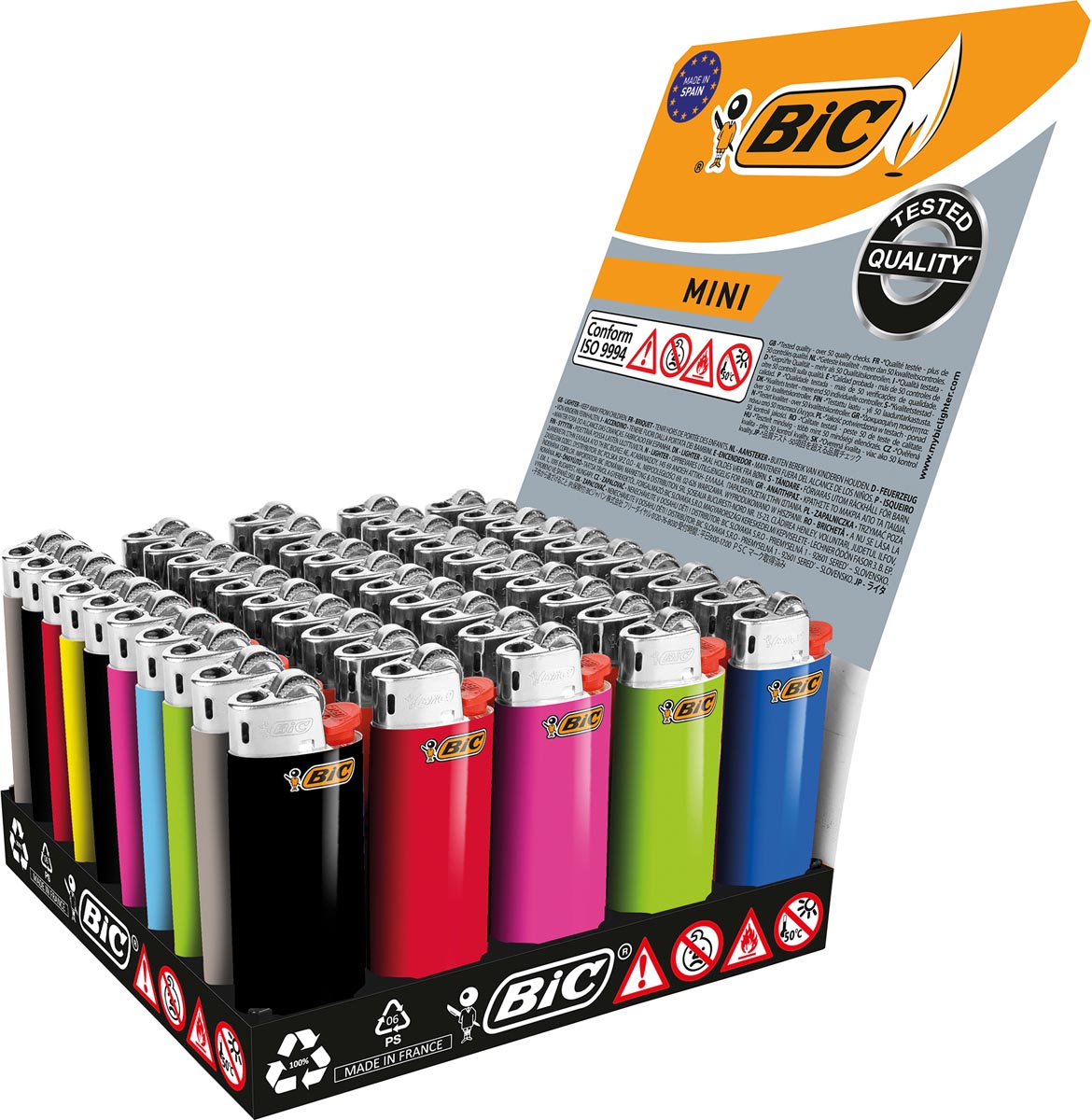 BIC Mini vuursteen aansteker, display van 50 stuks afbeelding