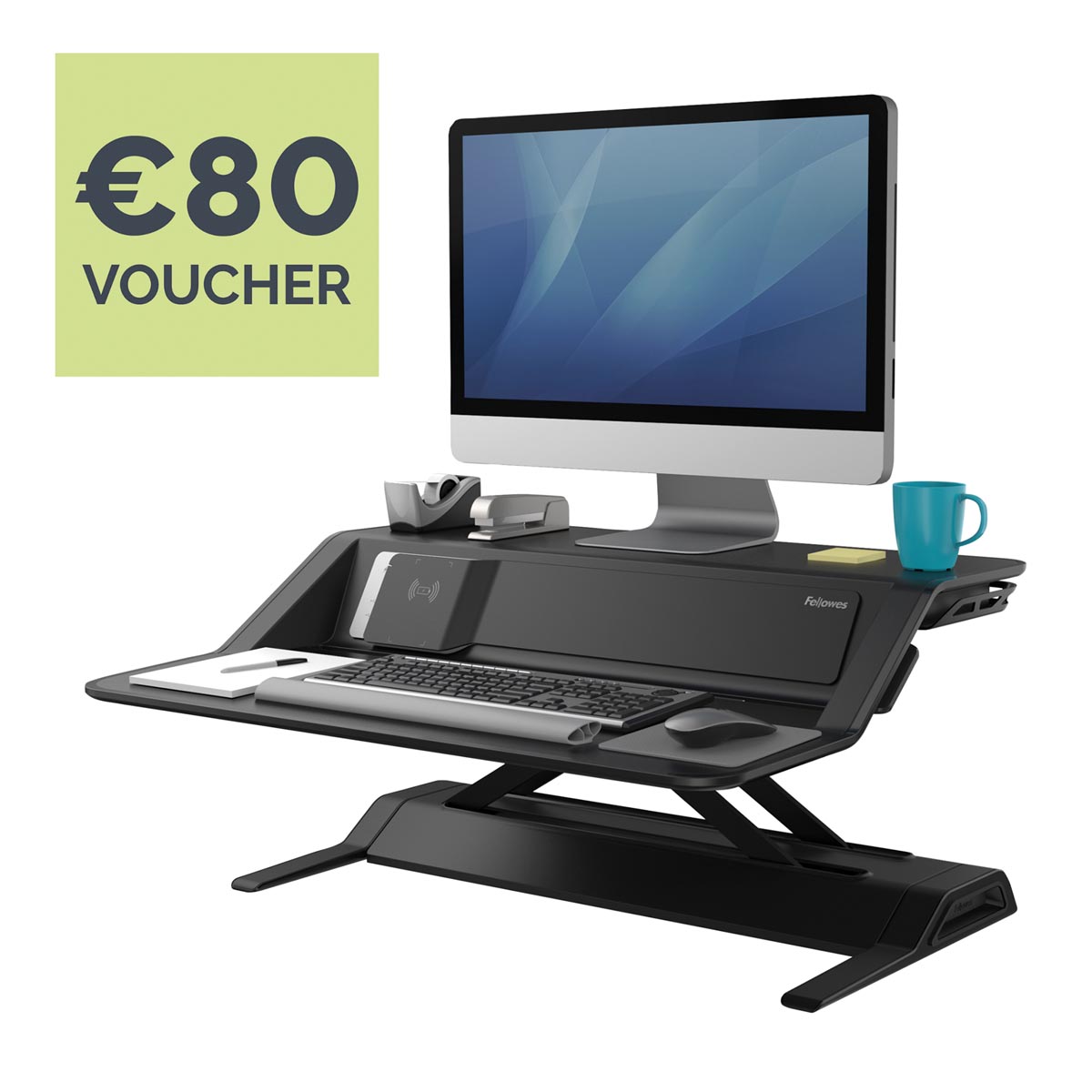 Fellowes Lotus DX zit-sta werkplatform, zwart